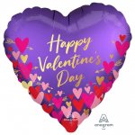 18" Satin Happy Valentines Day Hearts & Arrows Balloon