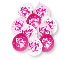 9" Birthday Girl Lattex Balloon 10Pc