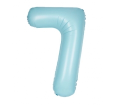 34" Unique Matte Blue Number 7 Foil Balloon