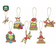 Grinch Mdf Tree Hangers 8cm