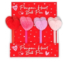 Valentine's Pompom Heart Ball Pen