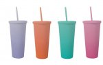 Ombre Cup With Straw 650 ml