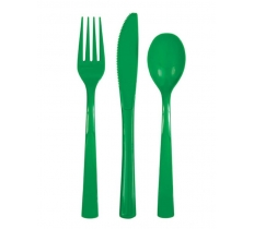 Assorted Cutlery Emerald Green 18 Pack