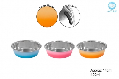 Summer Ombre Stainless Steel Pet Bowl 400ml
