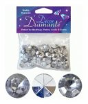 Clear Mirrored Effect 12mm Decor Diamante Diamonds 28g