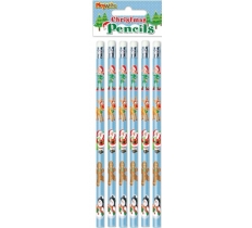 Christmas Pencils Set 17cm ( 6 Pencils )