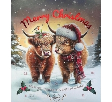 Tea-Light Advent Calendar Gift Set Highland Cow