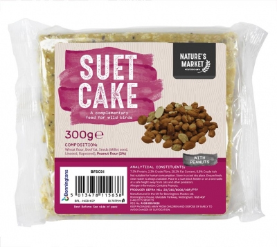 Wild Bird Suet Cake With Peanuts Feed