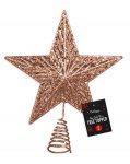 Rose Gold Glitter Star Tree Topper 17cm Dia