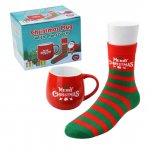 Christmas Ceramic Mug With Mens Socks