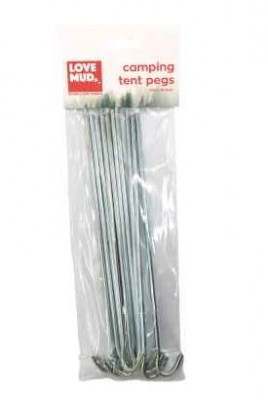 10 Pack Galvanised Steel Tent Ground Pegs