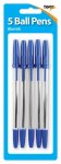 Tiger Blue Ball Point Pens 5 Pack