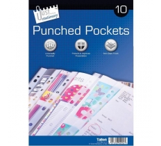 10 Clear plastic Punched pockets