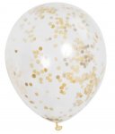 12" Balloons with Gold Confetti Pack of 6