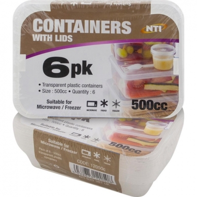 Plastic Containers 500cc Micro 5 PACK