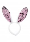 Easter Headband Ears Fur with Pink Sequins