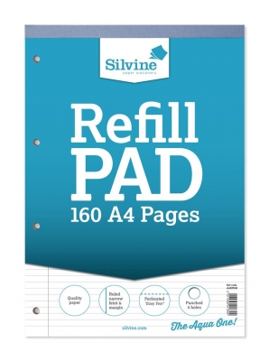 Silvine A4 Refill Pad Narrow Lined With Margin 160 Pages