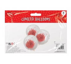 Confetti Heart Balloons 3 Pack