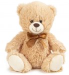 Beige Bear Mind Brown Satin Bow 25cm