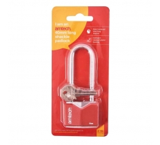 Amtech 40mm Long Shackle Rhombic Chrome Plated Iron Padlock