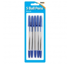 Tiger Blue Ball Point Pens 5 Pack