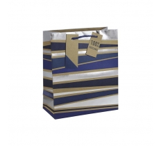 Kraft Stripe Medium Gift Bag