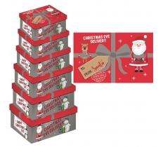 6Pc Oblong Christmas Eve Deliver Box