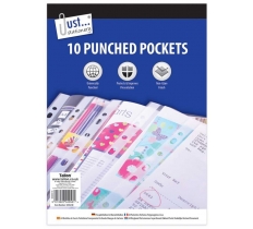 10 Clear plastic Punched pockets