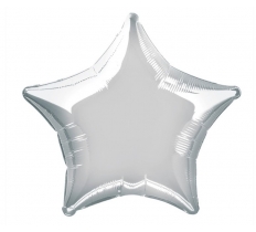 Solid Star Foil Balloon 20" Silver