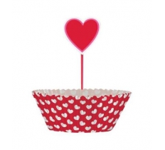 Valentine Heart Cupcake Kit 24pc