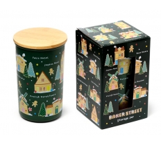 Christmas Village Baker Street RPET & Bamboo Storage Jar