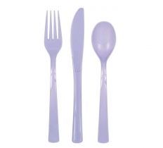 Assorted Cutlery Lavender 18 Pack