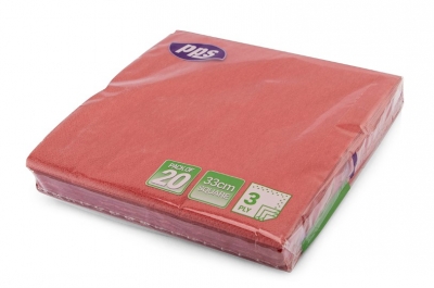 Red Napkin 33cm 20pc 3ply