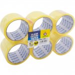 6 Roll Stationary Tape Clear Flat 48mm X 40M