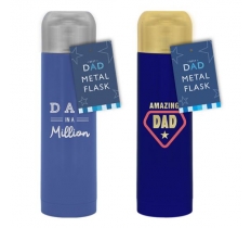 Fathers Day Foil Metal Flask 24.5cm X 7cm