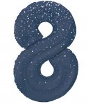 34" GLITZ 8 Blue Printed Prism Foil Balloon Numeral