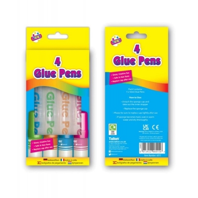 Tallon Water Based Glue Pens 50ml 4 Pack