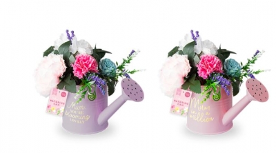 Mothers Day Watering Can & Artficial Flowers