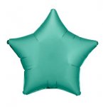 Amscan Silk Lustre Jade Green Star Standard Foil Balloons