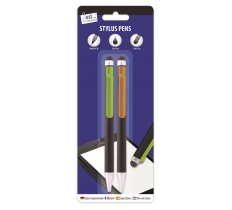 2 Ballpoint Pens Black Ink & Stylus Top