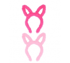Pink Fluffy Bunny Ears Headband (25cm x 19cm)