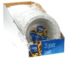6" ( 15cm ) White Plastic Disposable Bowls 15 Pack