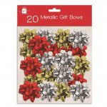 Christmas Metallic Gift Bows Pack Of 20