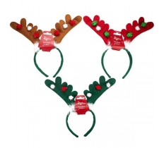 Reindeer Antler Headband With Pom Pom 25 x 25cm