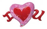 Qualatex 46" Shape Foil I ( Heart ) U Balloon