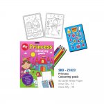 A4 Princess 8 Page Colouring Pack With Colour Pencils