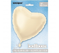 Solid Heart Foil Balloon 18" White