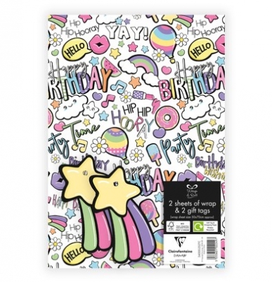 Happy Birthday 2 Gift Sheet and 2 Gifts Tags