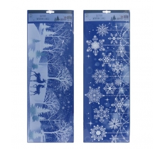 Window Blue Cling Glitter Scene ( Assorted )