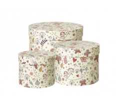 Luna Lined Hat Boxes - Set Of 3
